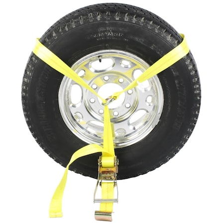 Us Cargo Control Side Mount Wheel Net with Ratchet and Flat Hook SMWNFH